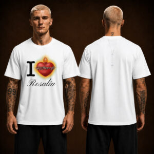 Rosalia Lux Tour 2026 I Love Rosalia Two Sided Unisex White T Shirt