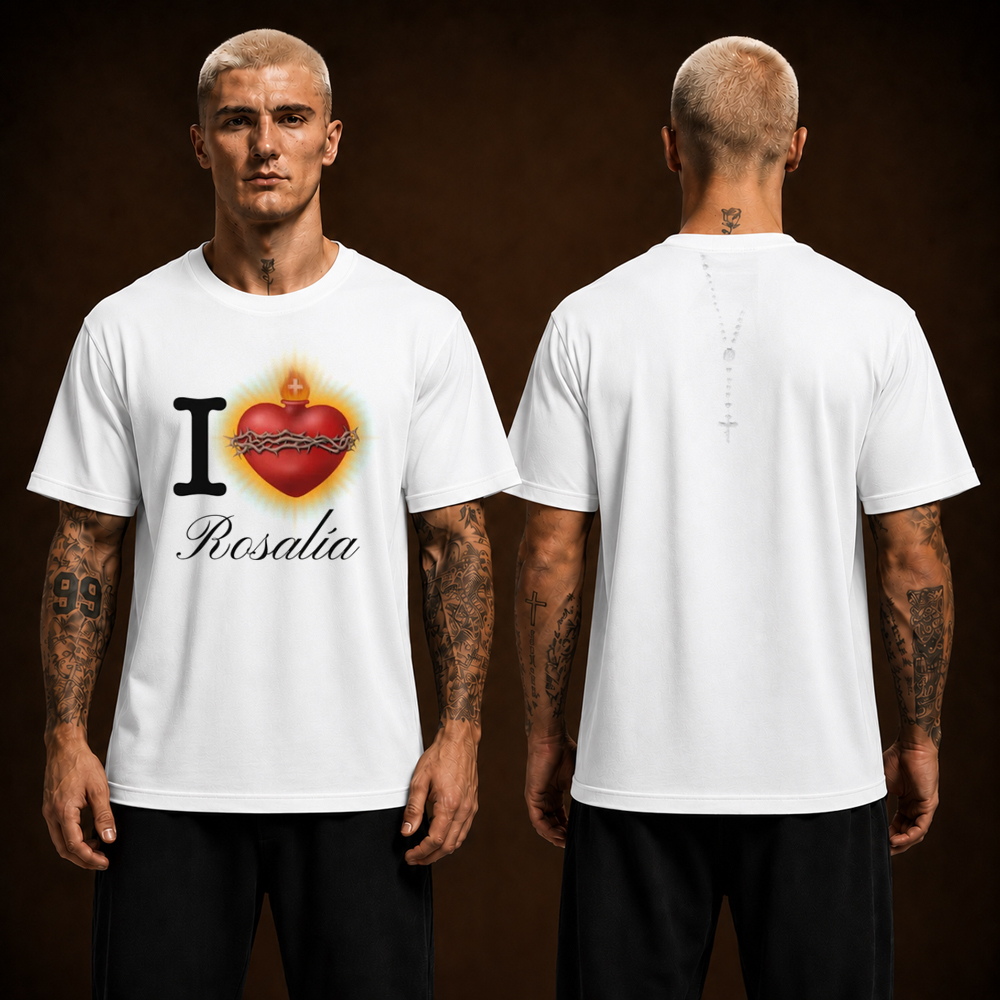 Rosalia Lux Tour 2026 I Love Rosalia Two Sided Unisex White T Shirt Rosalia Lux Tour 2026 I Love Rosalia Two Sided Unisex White T Shirt