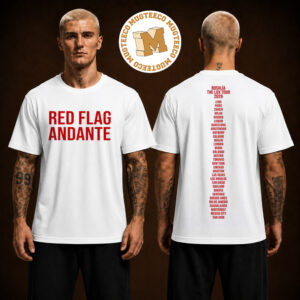 Rosalia Lux Tour 2026 Red Flag Andante Two Sided Unisex White T Shirt