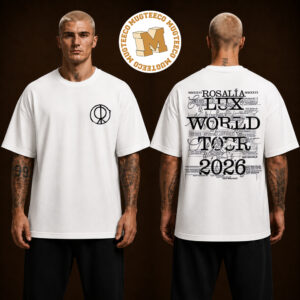 Rosalia Lux World Tour 2026 Merch Hot For God Two Sided Unisex White T Shirt