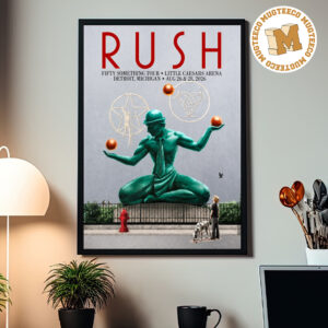 Rush Detroit Michigan Fifty Something Tour 2026 Event Poster At Little Caesars Arena On August 26 And 28 2026 Home Decor Poster Canvas