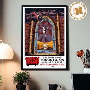 Rush Toronto On Stained Glass To Event Litho Fifty Somethings Tour At Scotiabank Arena On August 7 9 11 And 13 2026 Home Decor Poster Canvas