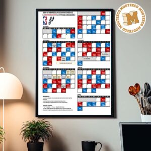 San Antonio Spurs NBA 2026 2027 Schedule Home Decor Poster Canvas