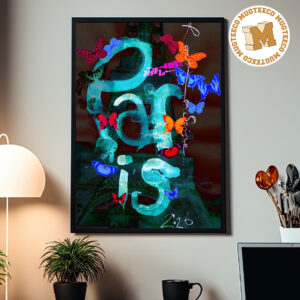 The Cure Paris 2026 Exclusive Blue Charity Event Poster Featuring Butterflies At Rock En Seine On August 30 2026 Home Decor Poster Canvas