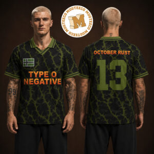 Type O Negative Band October Rust 13 Swedish Inspired Nordic Cross Football Jersey