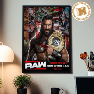 WWE Raw Roman Reigns vs Tournament Winner World Championship In Mexico City MX On September 14 2026 Home Decor Poster Canvas