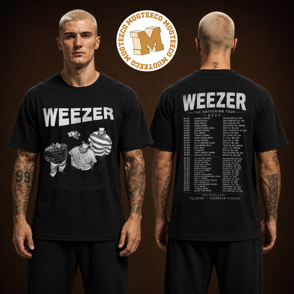 Weezer The Gathering Tour 2026 Concert Exclusive Tee Two Sided Unisex T Shirt Weezer The Gathering Tour 2026 Concert Exclusive Tee Two Sided Unisex T Shirt