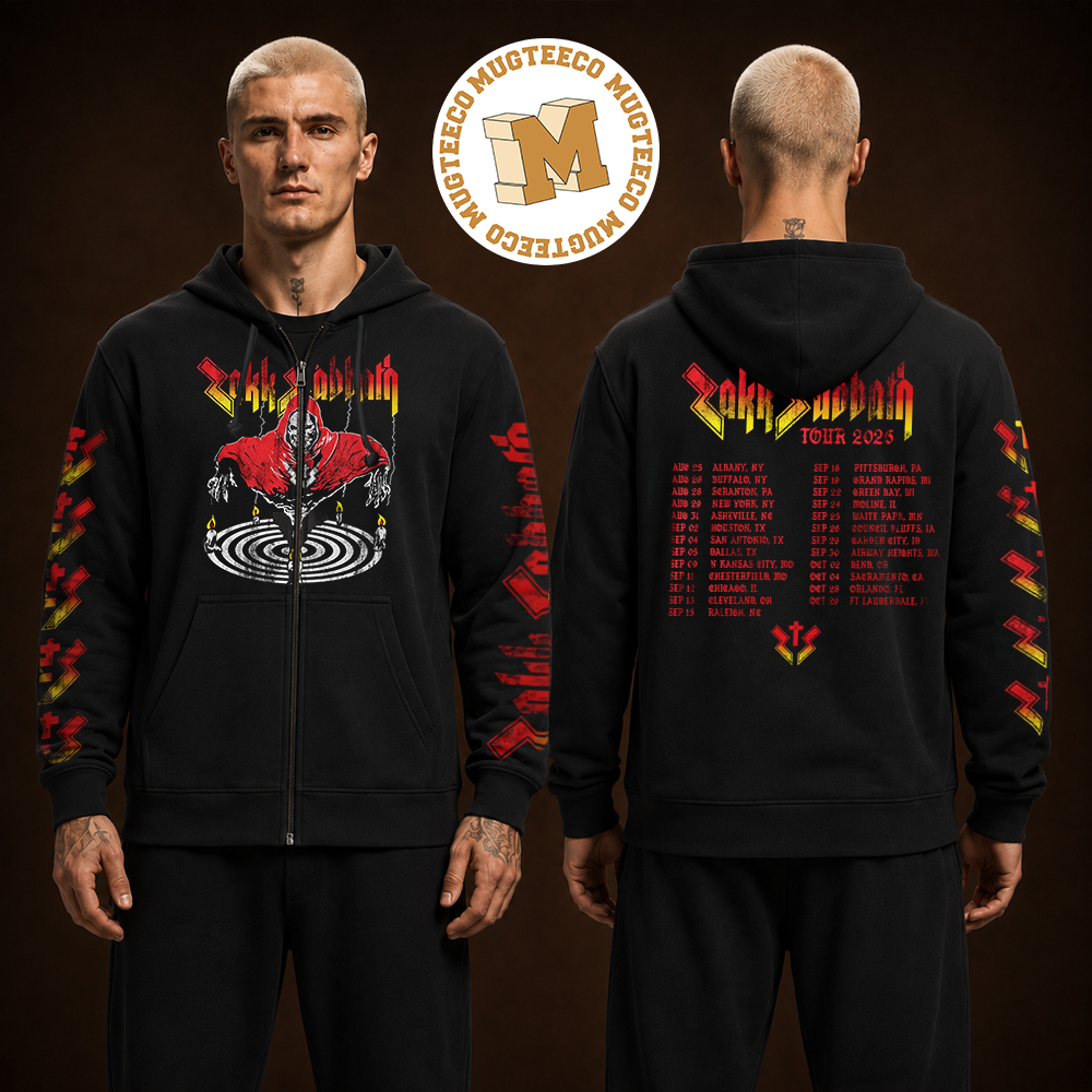 Zakk Sabbath Reaper Tour 2026 Tour Two Sided Zip Up Hoodie Shirt Zakk Sabbath Reaper Tour 2026 Tour Two Sided Zip Up Hoodie Shirt