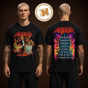 Anthrax North America Tour 2026 Cursum Perficio Fiery Two Sided Unisex T Shirt