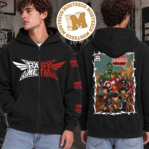 BABYMETAL x Marvel Zombies Exclusive Tee Two Sided Unisex Black Zip Up Hoodie Shirt