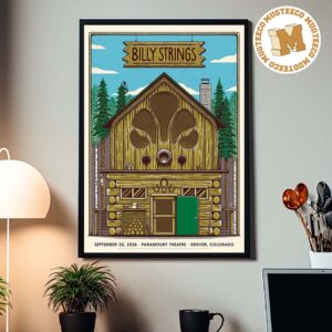 Billy Strings Denver Colorado 2026 Event Poster At Paramount Theatre On September 20 2026 Home Decor Poster Canvas