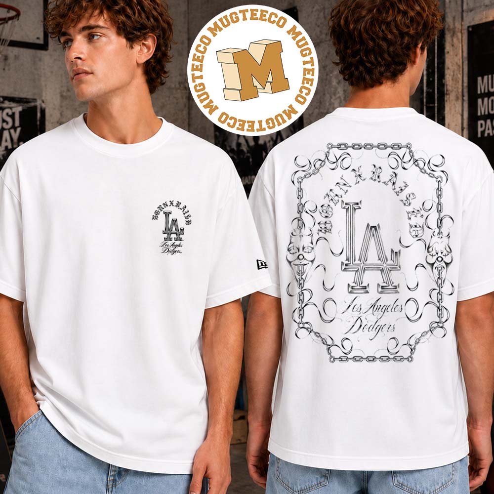 Born X Raised Los Angeles Dodgers Chain Graphic Two Sided Unisex T-Shirt Born X Raised Los Angeles Dodgers Chain Graphic Two Sided Unisex T-Shirt