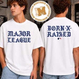 BornXRaised X MLB Major League Base Ball Merch Two Sided White T-Shirt