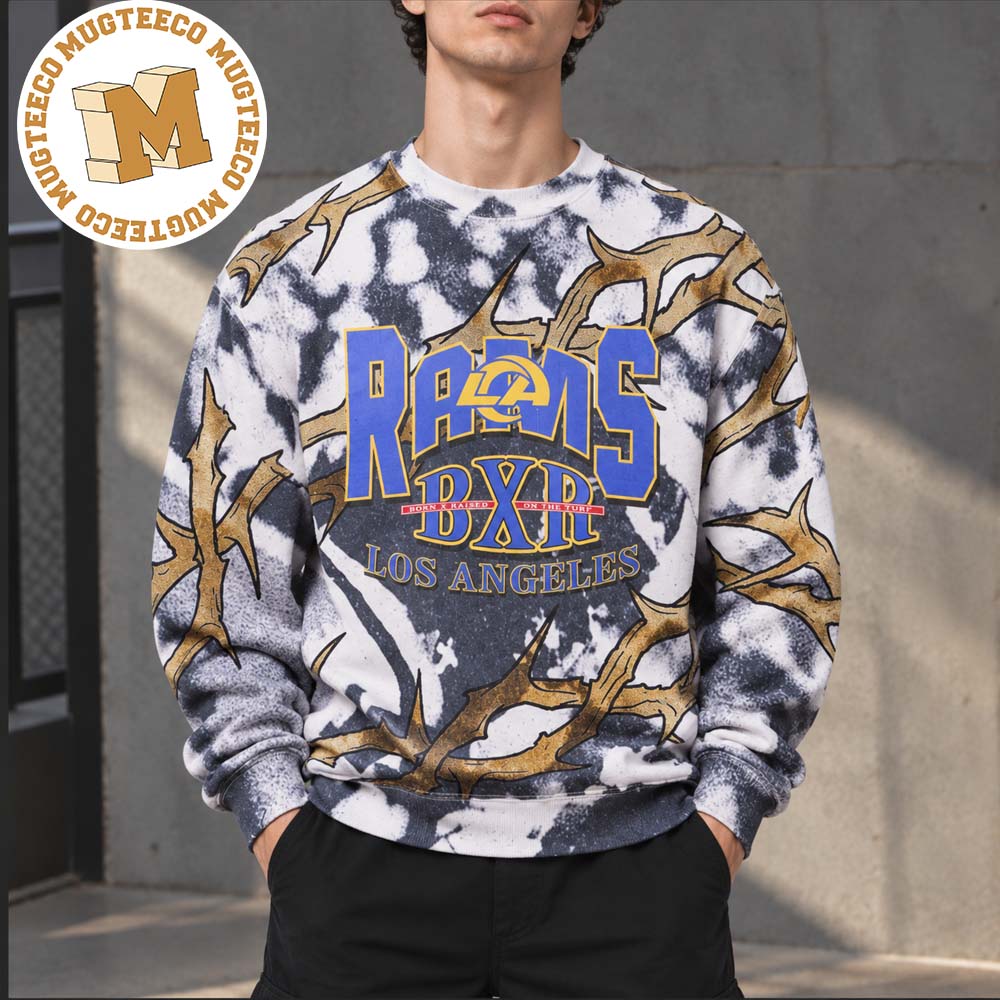 BornxRaised X NLF Los Angeles Rams On The Turf Unisex Sweater Shirt BornxRaised X NLF Los Angeles Rams On The Turf Unisex Sweater Shirt