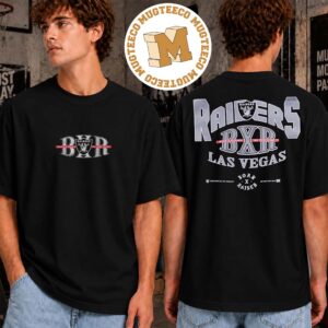 BornxRaised X Raiders Las Vegas 2026 On The Turf Two Sided Unisex T-Shirt