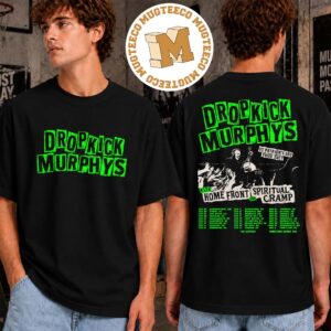 Dropkick Murphys 2027 St. Patrick’s Day Tour Merch Tee Back Sided Line Up Two Sided Unisex T-Shirt