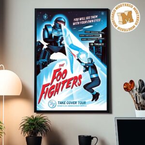 Foo Fighters Edmonton AB Take Cover Tour 2026 Event Poster At Commonwealth Stadium On September 17 2026 Home Decor Poster Canvas