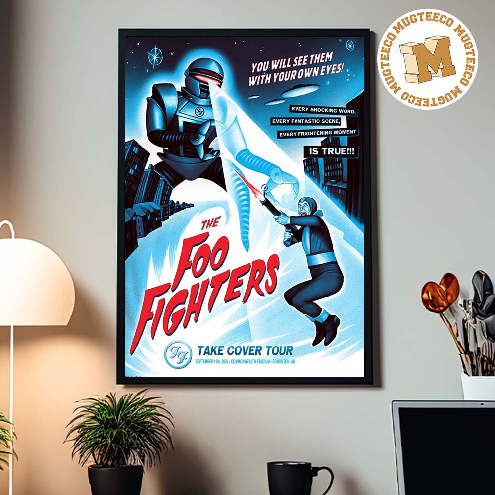 Foo Fighters Edmonton AB Take Cover Tour 2026 Event Poster At Commonwealth Stadium On September 17 2026 Home Decor Poster Canvas Foo Fighters Edmonton AB Take Cover Tour 2026 Event Poster At Commonwealth Stadium On September 17 2026 Home Decor Poster Canvas