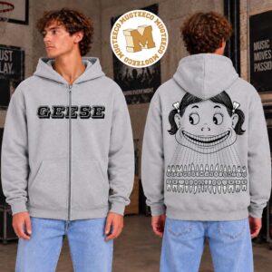 Geese Getting Killed Again Tour 2026 People Must Smile In Time Of War Two Sided Unisex Zip Up Hoodie Shirt