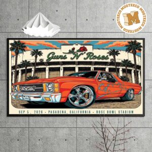 Guns N Roses Paradena California 2026 Event Poster At Rose Bowl Stadium on September 5 2026 Home Decor Poster Canvas