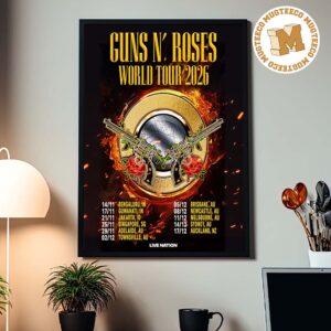 Guns N Roses World Tour 2026 Home Decor Poster Canvas