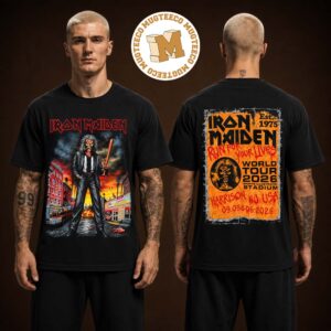 Iron Maiden Harrison USA Run For Your Lives World Tour 2026 Merch Tee At Sports Illustrated Stadium On September 5 And 6 Two Sided Unisex T Shirt