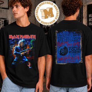 Iron Maiden Run For Your Live World Tour Tinley Park IL 2026 Merch Tee At Credit Union 1 Amphitheatre On September 22 2026 Two Sided Unisex T-Shirt