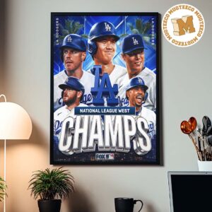 MLB Los Angeles Dodgers  5 Consecutive Years NL West Champions Home Decor Poster Canvas