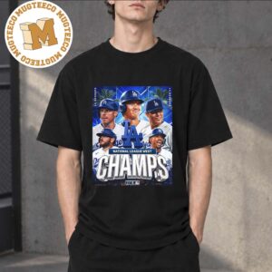 MLB Los Angeles Dodgers  5 Consecutive Years NL West Champions Unisex Black T Shirt