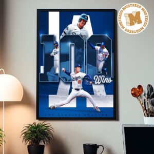MLB Los Angeles Dodgers Claim Victory No. 100 Home Decor Poster Canvas