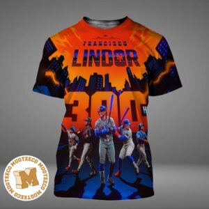 MLB New York Mets Francisco Lindor 300 HRs All Over Print Shirt