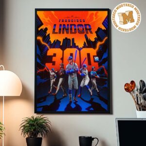 MLB New York Mets Francisco Lindor 300 HRs Home Decor Poster Canvas