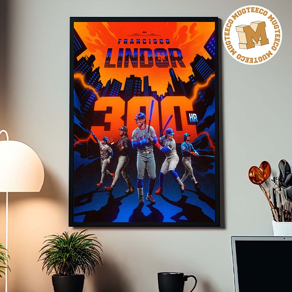 MLB New York Mets Francisco Lindor 300 HRs Home Decor Poster Canvas MLB New York Mets Francisco Lindor 300 HRs Home Decor Poster Canvas