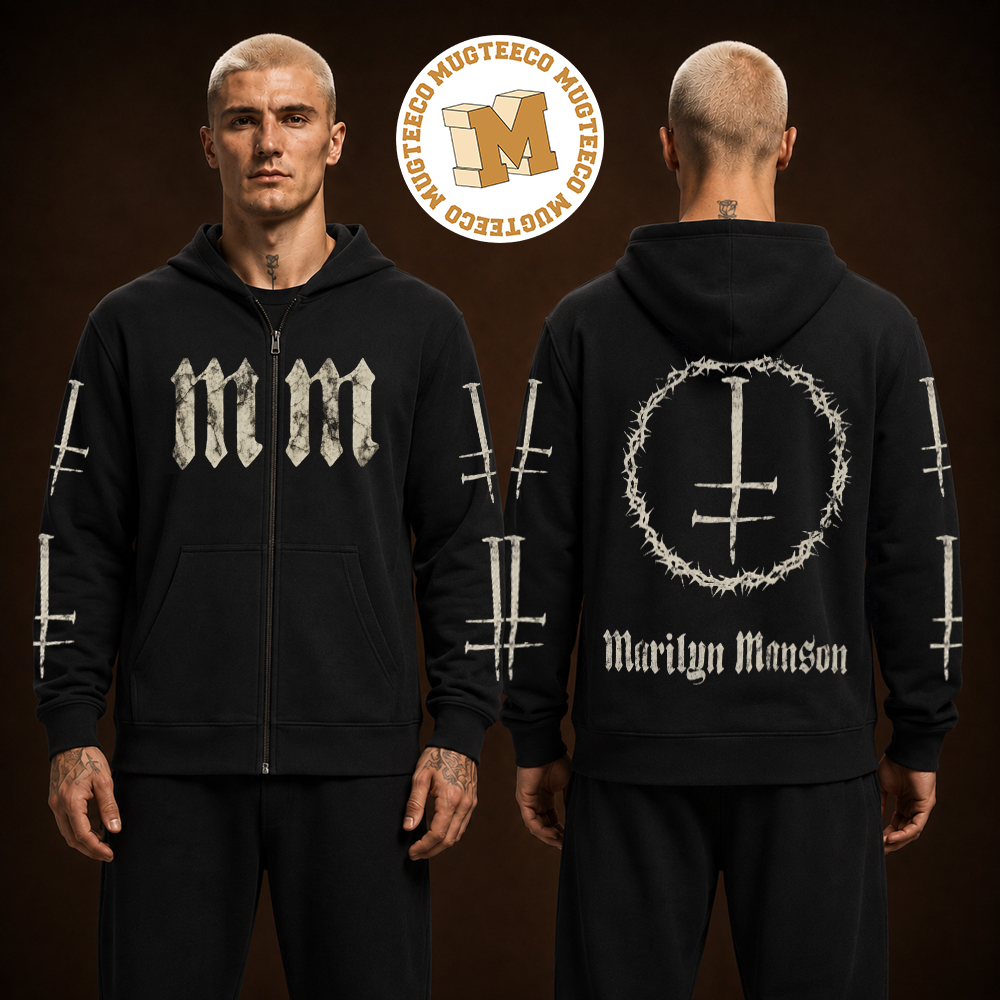 Marilyn Manson Merch Tee Vintage Graphic Two Sided Unisex Zip Up Hoodie Shirt Marilyn Manson Merch Tee Vintage Graphic Two Sided Unisex Zip Up Hoodie Shirt