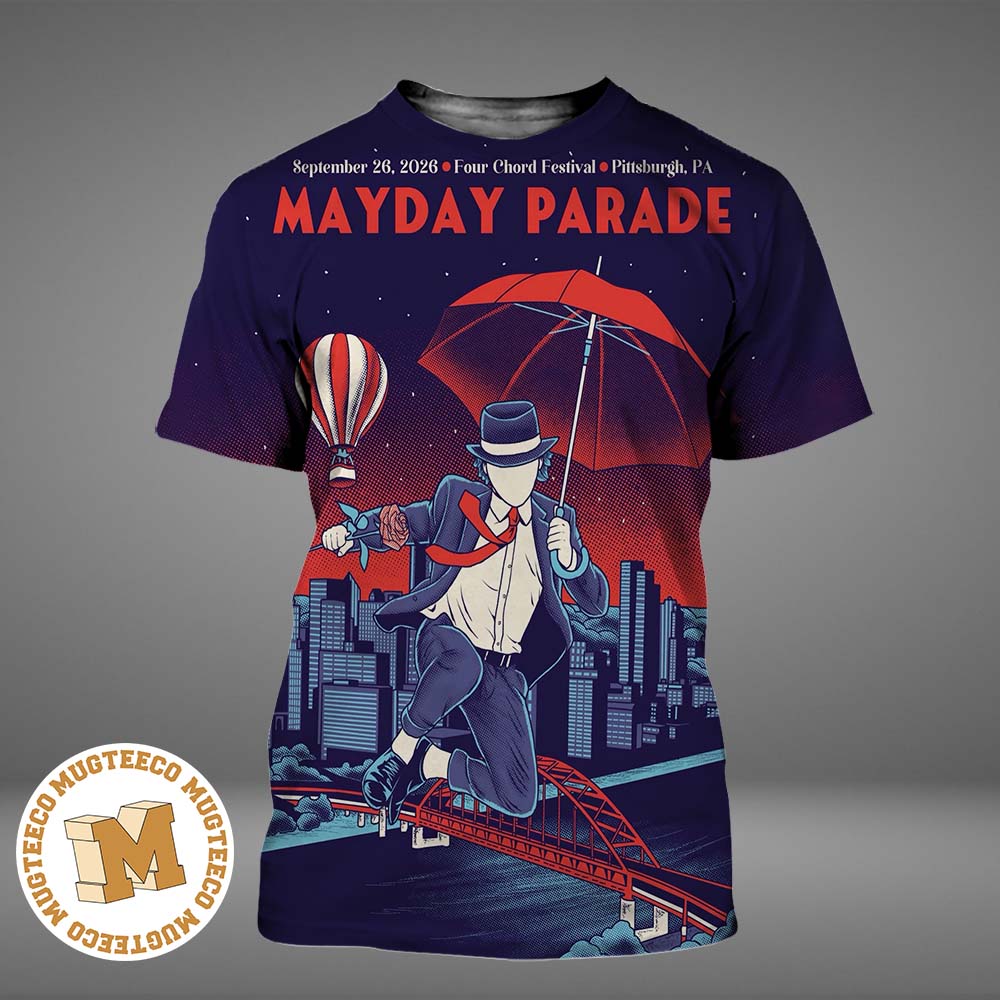 Mayday Parade Pittsburgh PA 2026 Event Poster At Four Chord Festival On September 26 2026 All Over Print Shirt Mayday Parade Pittsburgh PA 2026 Event Poster At Four Chord Festival On September 26 2026 All Over Print Shirt