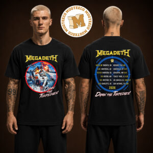 Megadeth North American 2026 Tour Damn The Torpedoes 2026 Merch Tee Two Sided Unisex Black T Shirt