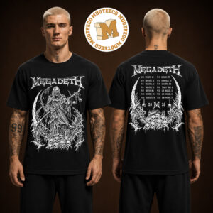 Megadeth North American Tour 2026 Graphic Tour Two Sided Unisex T Shirt