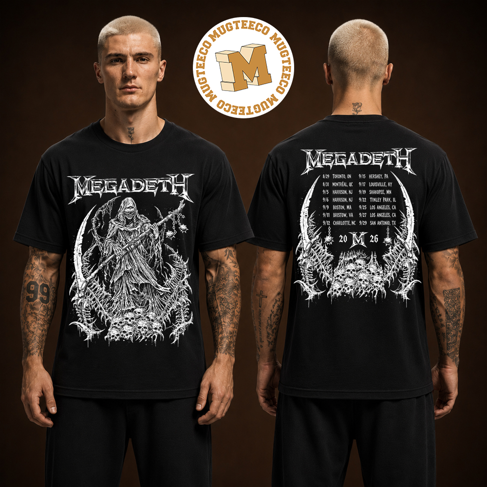 Megadeth North American Tour 2026 Graphic Tour Two Sided Unisex T Shirt Megadeth North American Tour 2026 Graphic Tour Two Sided Unisex T Shirt