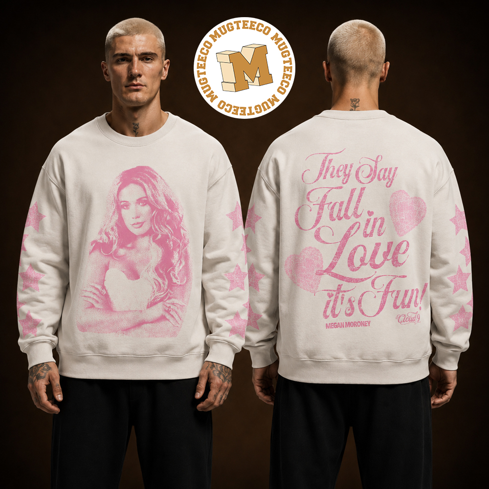 Megan Moroney Cloud 9 Tour 2026 Fall In Love Distressed Crewneck Two Sided Unisex Long Sleeve Shirt Megan Moroney Cloud 9 Tour 2026 Fall In Love Distressed Crewneck Two Sided Unisex Long Sleeve Shirt