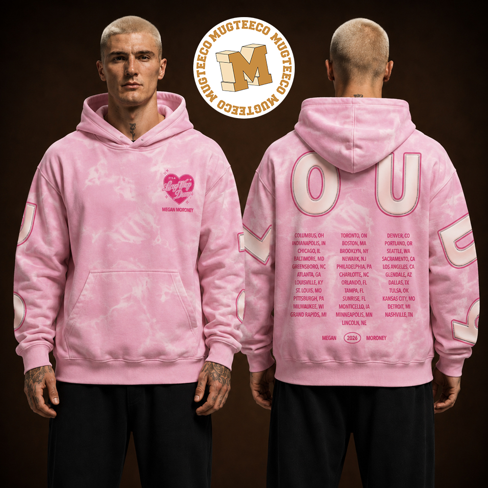Megan Moroney Cloud 9 Tour 2026 Pink Ripple Dye Tour Dates Two Sided Hoodie Shirt Megan Moroney Cloud 9 Tour 2026 Pink Ripple Dye Tour Dates Two Sided Hoodie Shirt