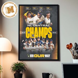 Milwaukee Brewers NL Central Division Champions 2026 Home Decor Poster Canvas
