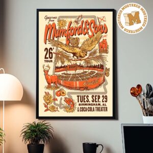 Mumford And Sons Birmingham AL 2026 Event Poster At Coca Cola Theater On September 29 2026 Home Deccor Poster Canvas