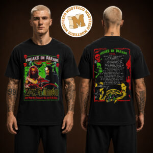 Rob Zombie x Marilyn Manson Freaks On Parade 2026 Double Creature Feature Two Sided Unisex T Shirt