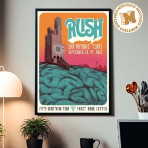 Rush San Antonio TX Fifty Something Tour 2026 Event Poster At Frost Bank Center On September 23 25 2026 Home Decor Poster Canvas