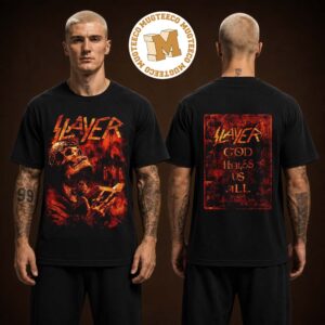 Slayer God Hates Us All Prayer Merch Tee Skull The Bible Two Sided Unisex T-Shirt