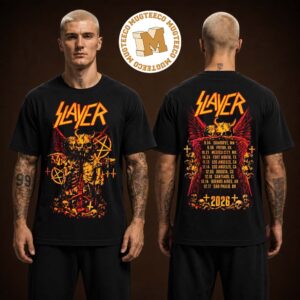 Slayer Reign in Blood 40th Anniversary Tour 2026 Merch Devil Skull Two Sided Unisex T Shirt