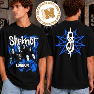 Slipknot London Merch Tee Blue Horizon Logo Two Sided Unisex T-Shirt
