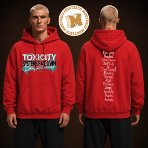 System Of A Down Toxicity 25 Anniversary Collection Tracklist Two Sided Unisex Red Hoodie Shirt