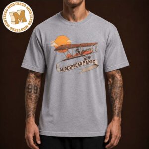 Widespread Panic Vintage Airplane Graphic Retro Biplane Sun Unisex Tee