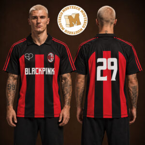 Black Pink x AC Milan Merch Tee Two Sided Unisex Football Jersey